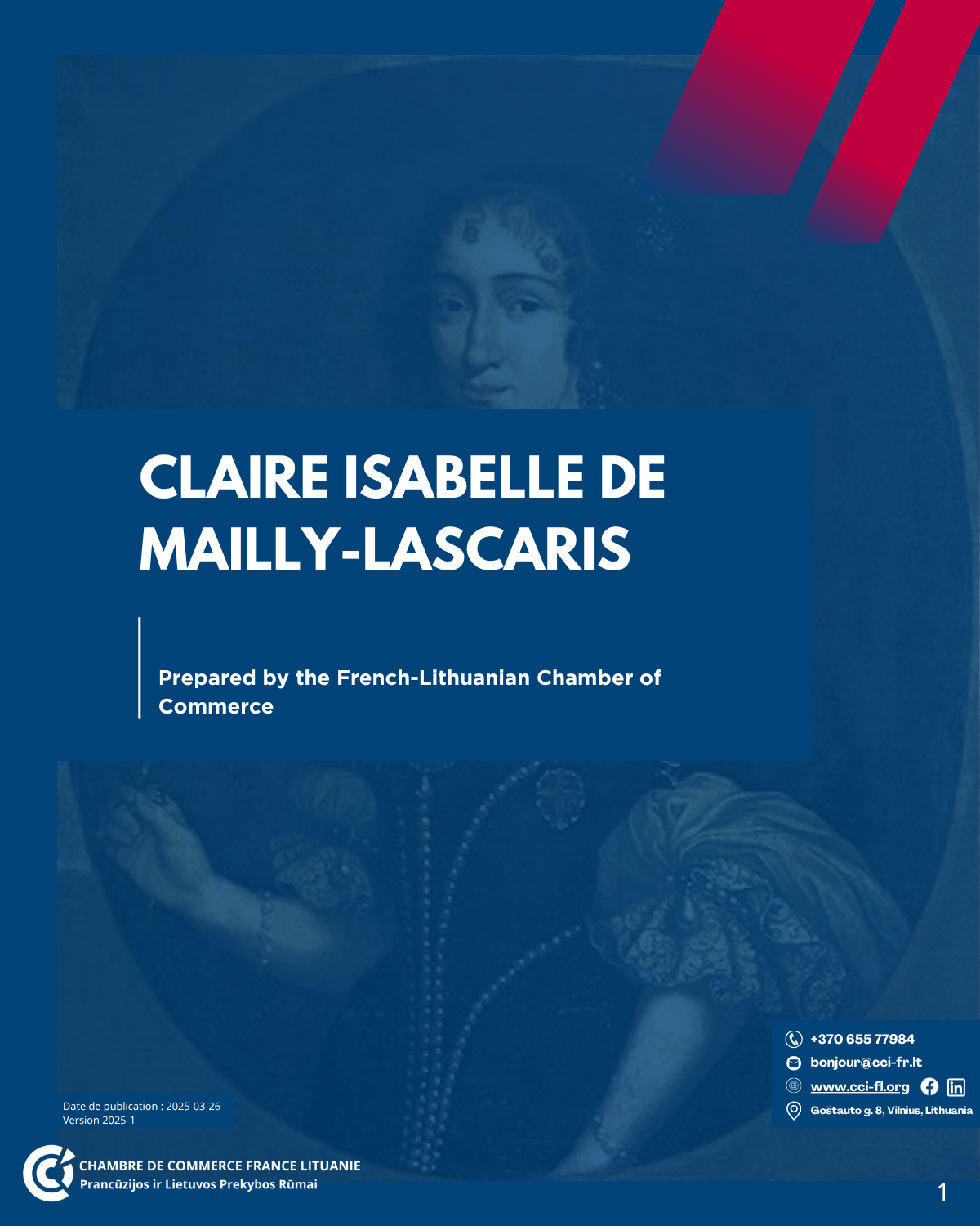 Cover of the Claire Isabelle de Mailly-Lascaris documentation sheet, English version